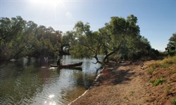 the canoe on Hookeys waterhole near Oodnadatta
