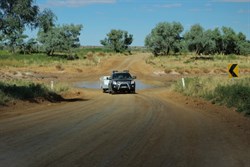 our friends crossing the creek