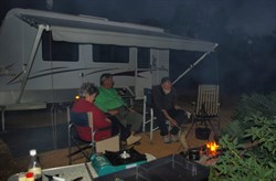campfire and meal at Hookeys waterhole