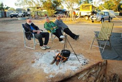 camp oven meal at Oodnadatta caravan park