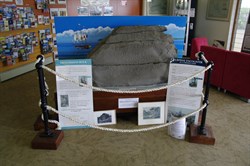 The original engraved rock is now safe inside the VIC
