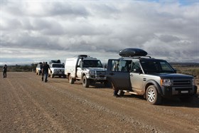 Our convoy on the road