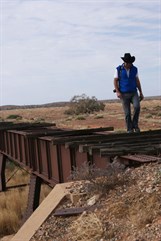 Pete on the bridge at Anna Creek