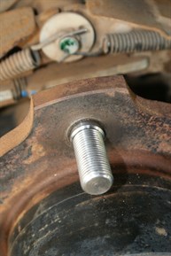 New stud fitted - Note extended shoulder