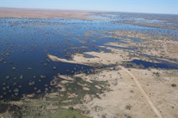 A flooded Birdsville Track from the Air