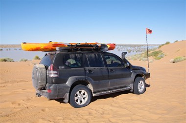 How many kayaks have been on top of Big Red and out on the Lake