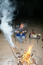Johnno enjoying dinner