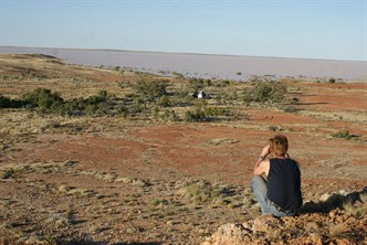 Johnno on the bluff - Moonda Lake