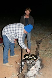 The Crown Prince doing his pancake thing (Johnno supervising)