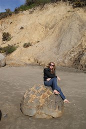 Vik lays an egg! (or perhaps she's just resting)