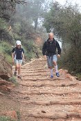 David & Chardae running Bright Angel trail