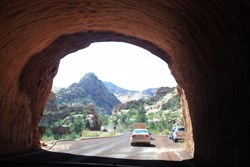 First of two tunnels on Ut9 scenic drive to Zion