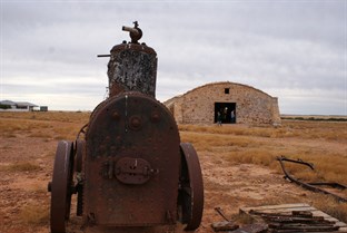 Engine and the back of the woolshed