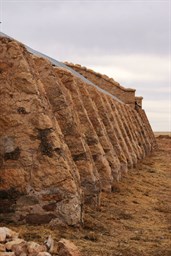 The stone buttresses