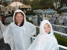 Kids doing Disney in the rain!