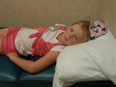 Chardae recovers in the first aid room