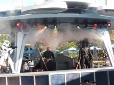 Darth Vader arrives - smoke and spaceship rises up out of stage!