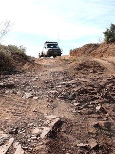 Crossing a rocky creekbed