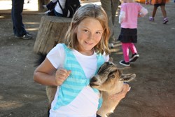 Leah at the petting farm