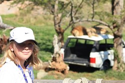 Leah quietly sneaks up to the sleeping Lion and...