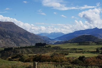 View down the valley to Lake Wakatipu & Frankton