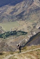 Vik on the goat trail - Crown Range Road