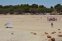 Looking back towards the Moonta Bay Caravan Park - Right on the water front - Camera: NIKON CORPORATION NIKON D7000 Taken: 26 Jan 2012