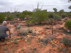 One of Len Beadell's markers