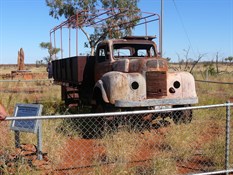 The Len Beadell burnt out supply truck remains.