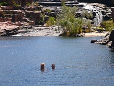 The girls taking the easy way back down the gorge