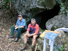 The boys look thrilled about going into the cave