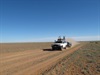 Turbo Tim towing Billy T on the track to Lake Eyre