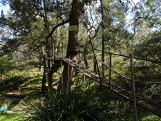 The suspension bridge owned by the same property