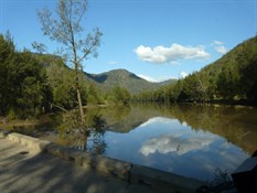 Looking upstream on the Wollondilly River
