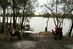 Relaxing with a jarrah fire