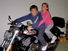 No says Mum! No motorcycles....yes says Dad!