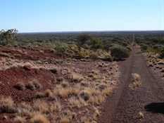 Approaching the road into the first camp