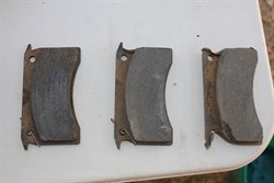 Going, going, going, gone - the remains of four brake pads!