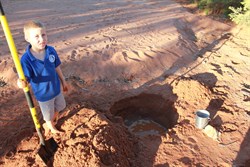 Digging for water at Lyndon River