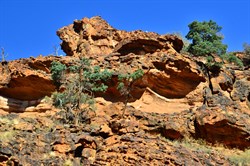 red rocky walls