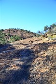 walking up the rocky conglomerate from the creek floor
