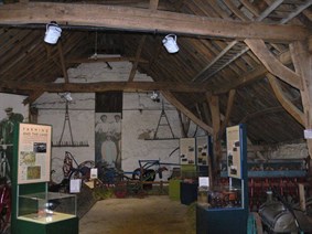 Inside the old barn, now used as a museum