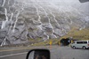 Rain pouring off the Homer Pass