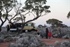 The mornings camp in the blue bush country