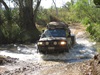 Jaydub and Suze navigate one of the creeks on the track to Bells