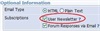 Newsletter Subscription checkbox