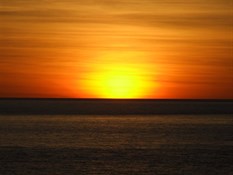 Sunset over the beach at Koojamon