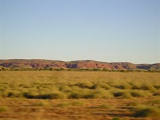 What a difference a few kilometres make in the scenery - Out of the desert and into the Pilbara.