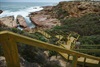 steps leading to the Woolshed cave and interesting rock platform