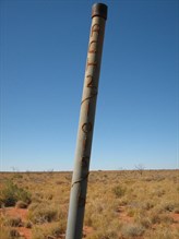 Pole adjacent to very old track 